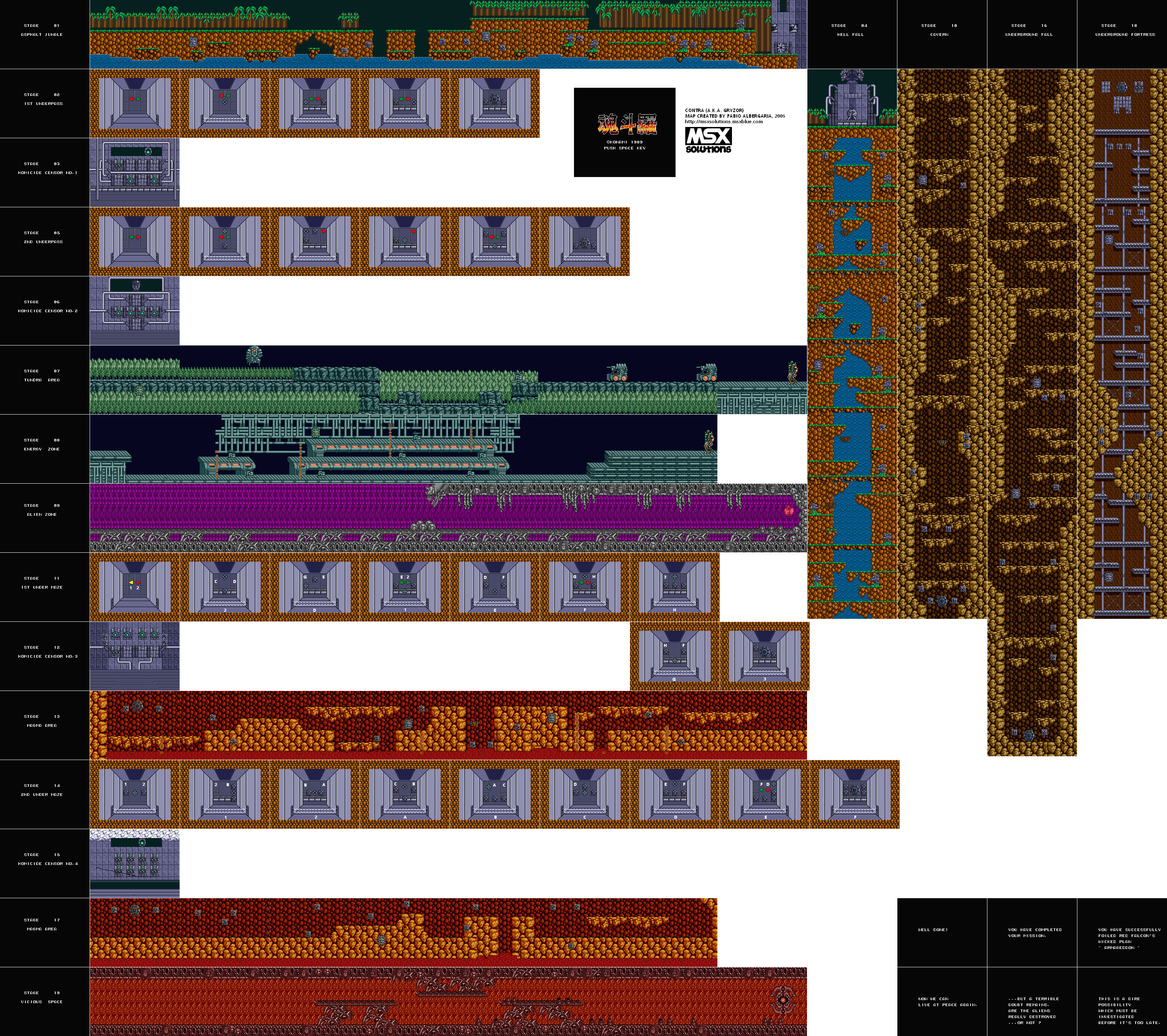 Metal Gear 2: Solid Snake South Base 1F Map for MSX by Rackvin