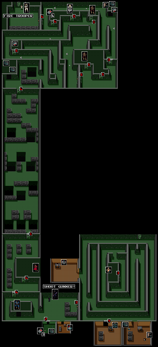 Metal Gear 2: Solid Snake South Base 1F Map for MSX by Rackvin