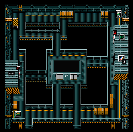 Metal Gear 2: Solid Snake South Base 1F Map for MSX by Rackvin