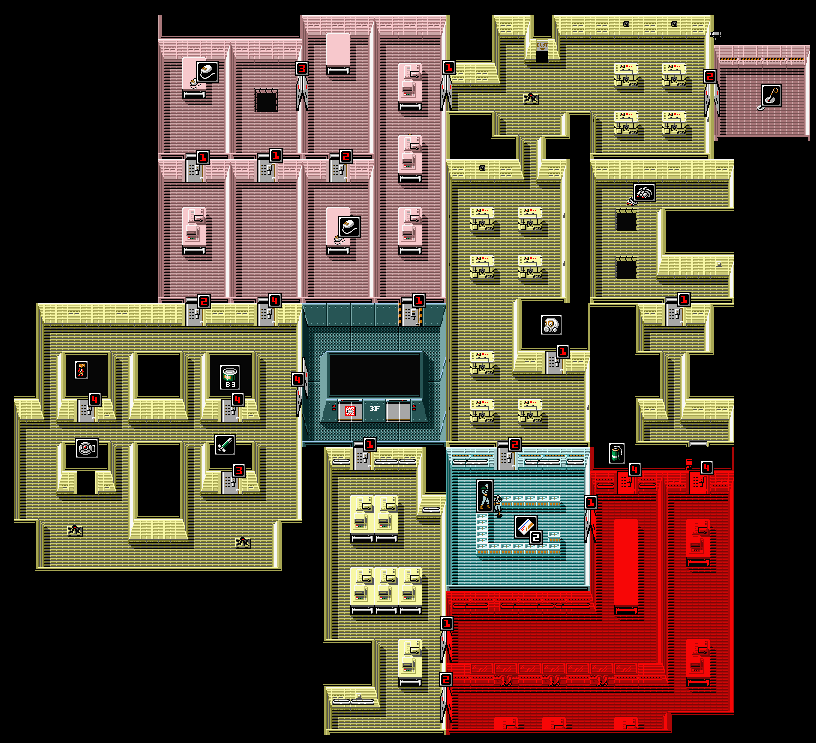 Metal Gear 2: Solid Snake South Base 1F Map for MSX by Rackvin