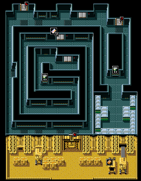 Metal Gear 2: Solid Snake Sewer (SB B2 - Tower B1) Map for MSX by